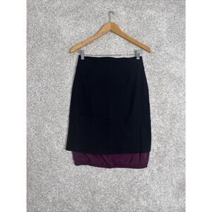 wren Black Classic Skirt Purple Elastic Hem NWT Orig $260‎ Large